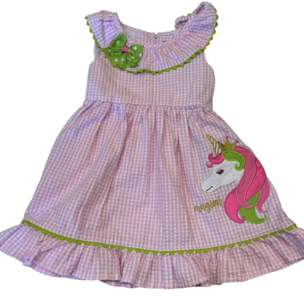 Emily Rose Magical unicorn dress Girls size 3T.‎ Adorable pink/white stripes